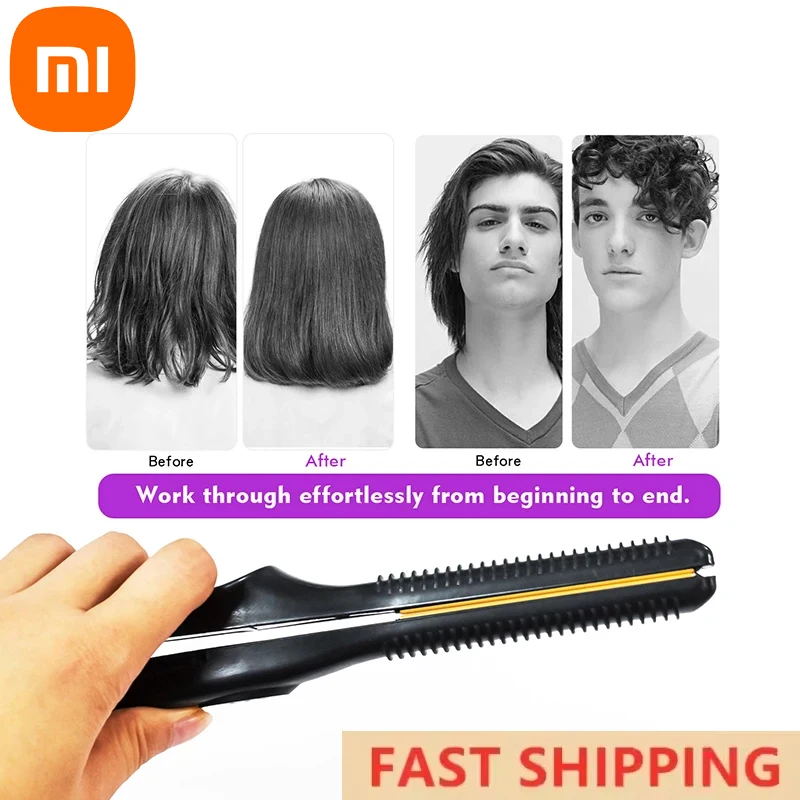 Xiaomi 2 In 1 Hair Curler Hair Straightener Professional Ceramic Flat Iron Short Women And Men Curler Straightener
