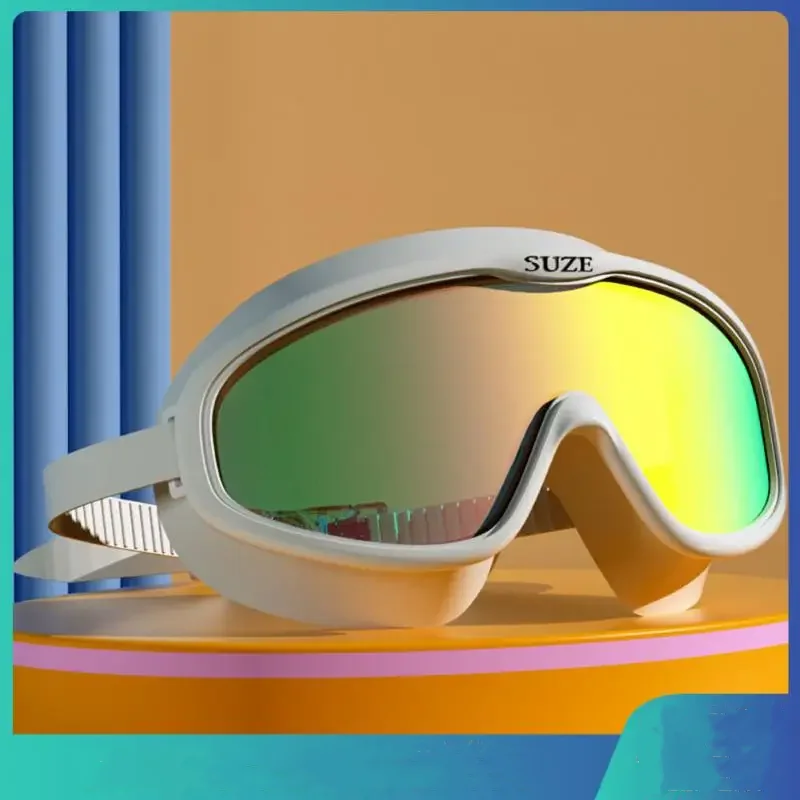 대형 프레임 김서림 방지 HD 안경, 여름 수영 고글, 성인용 UV 차단, 승마 스키, 실용적인 수상 스포츠 안경 