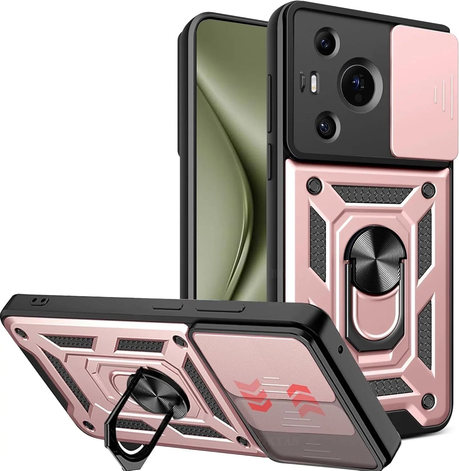 Enhanced Armor Case with Lens Protection and Magnetic Ring Holder