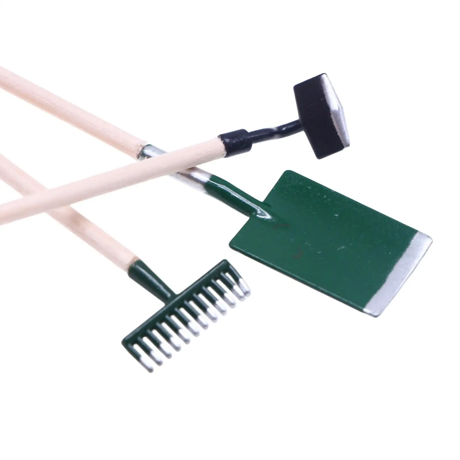 3Pcs 1:12 Miniature Dollhouse Garden Tools for Micro Landscape Dollhouse