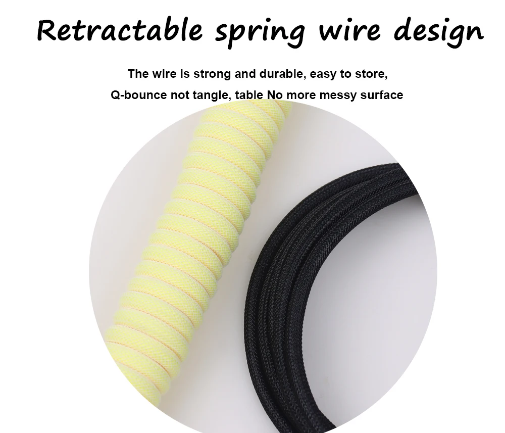 LANO USB A to Type C for Mechanical Gaming Keyboard Double Sleeved Wire with GX16 Detachable Aviator Coiled Power Cable 11 Sa42dd317715a4c3098a0373cced0ee224