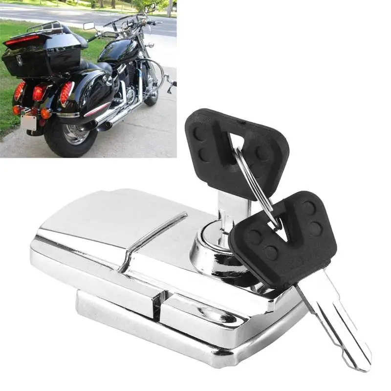 Motorcycle Trunk Latches Rear Trunk Lock Anti Theft w/ 2 Keys for Big Sheep Motorcycle Mod Accessories