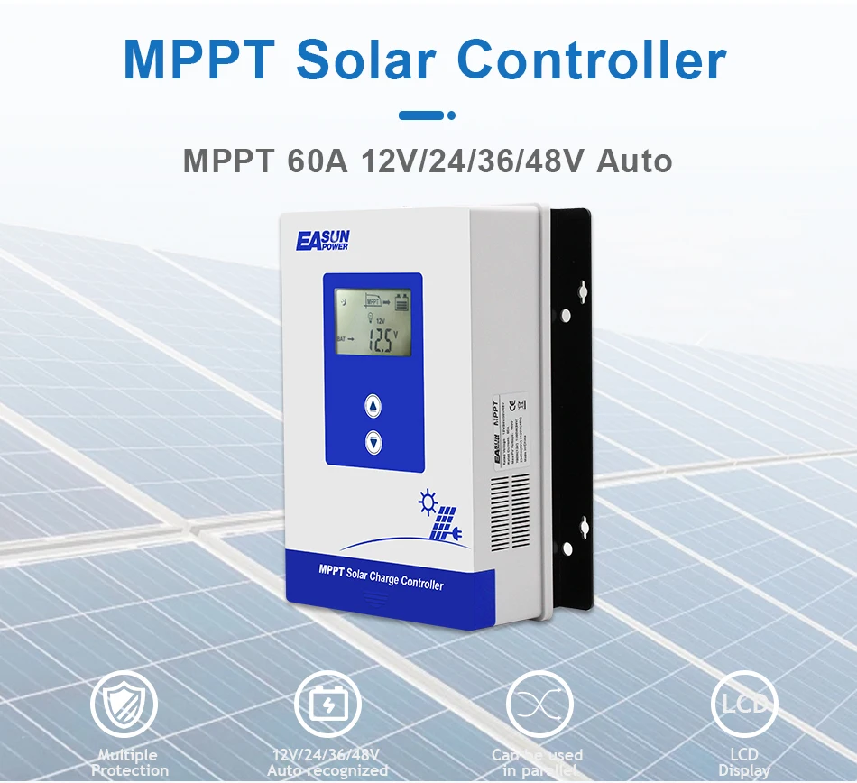 Description Picture 3 of itemEASUN 60A MPPT Solar Charge Controller 12V/24V/36V/48V Solar Panel Battery Intelligent Regulator for Lead-acid/Lithium