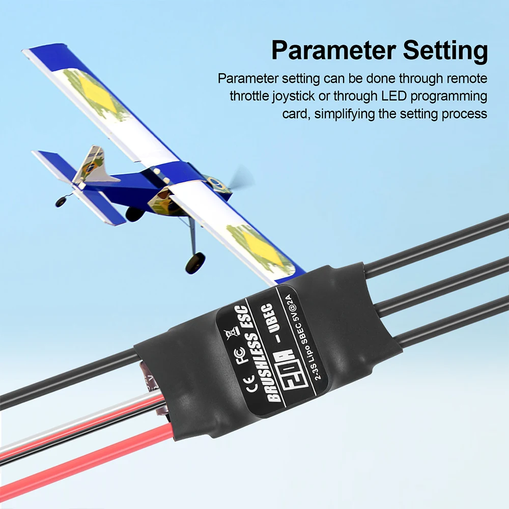 Program card incluse connectée au contrôleur ESC 20A-80A pour micro moteur, réglage des paramètres.