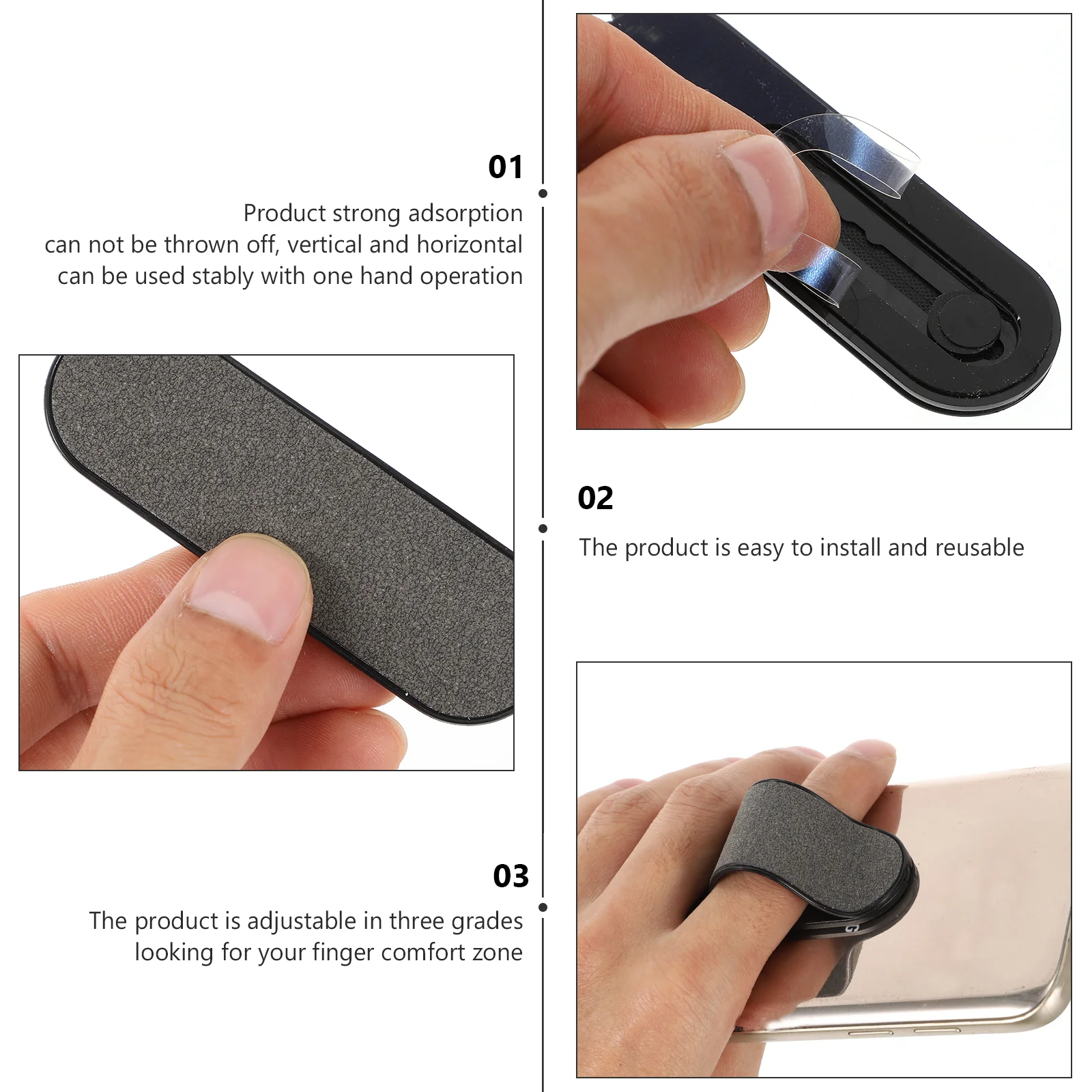 Universal Finger Strap Phone Ring Holder and Stand - Secure Mobile Grip
