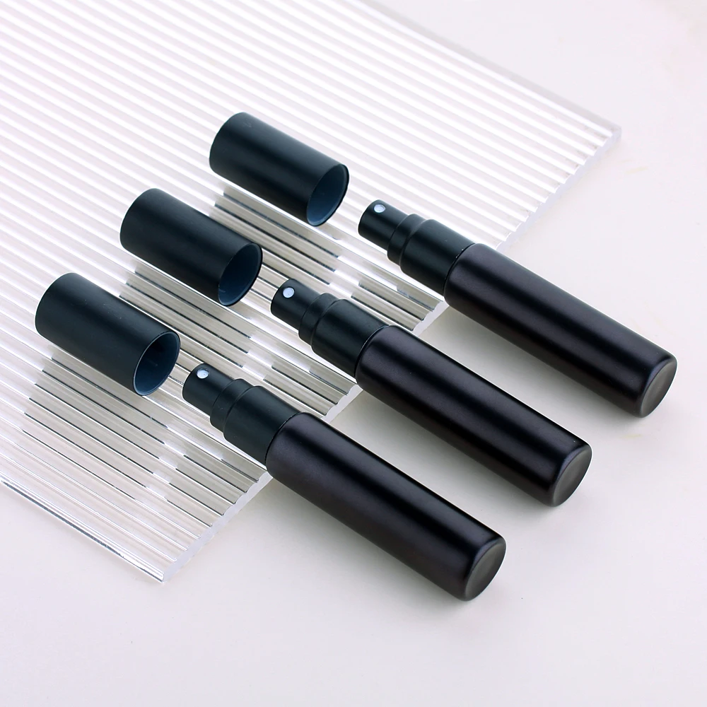 10ml Perfume Bottle Matte Black Spray Bottle Empty Glass Perfume Atomizer 30/50/100Pcs spray bottle