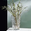 Relief Texture Glass Vase Creative Hydroponic Flower Pot Desk Decoration Artificial Flower Decorative Floral Arrangement Vases 4