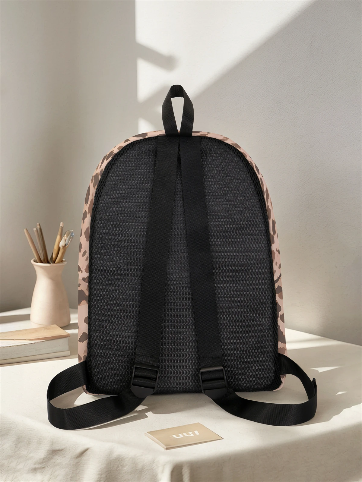 Leopard print bow pattern backpack, new model for 2025, casual travel backpack, lightweight and simple casual travel backpack