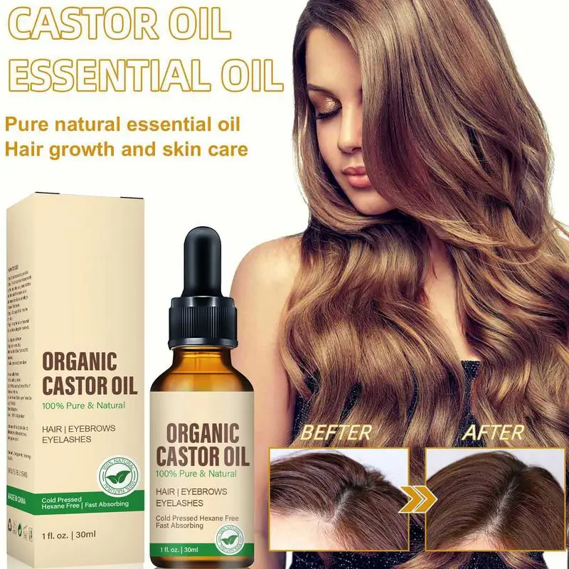 30ml Organic Castor Oil for Hair Growth pure natural Castor Oil Nourish Eyelashes and Eyebrows Scalp, Skin and Nails Care - Image 6