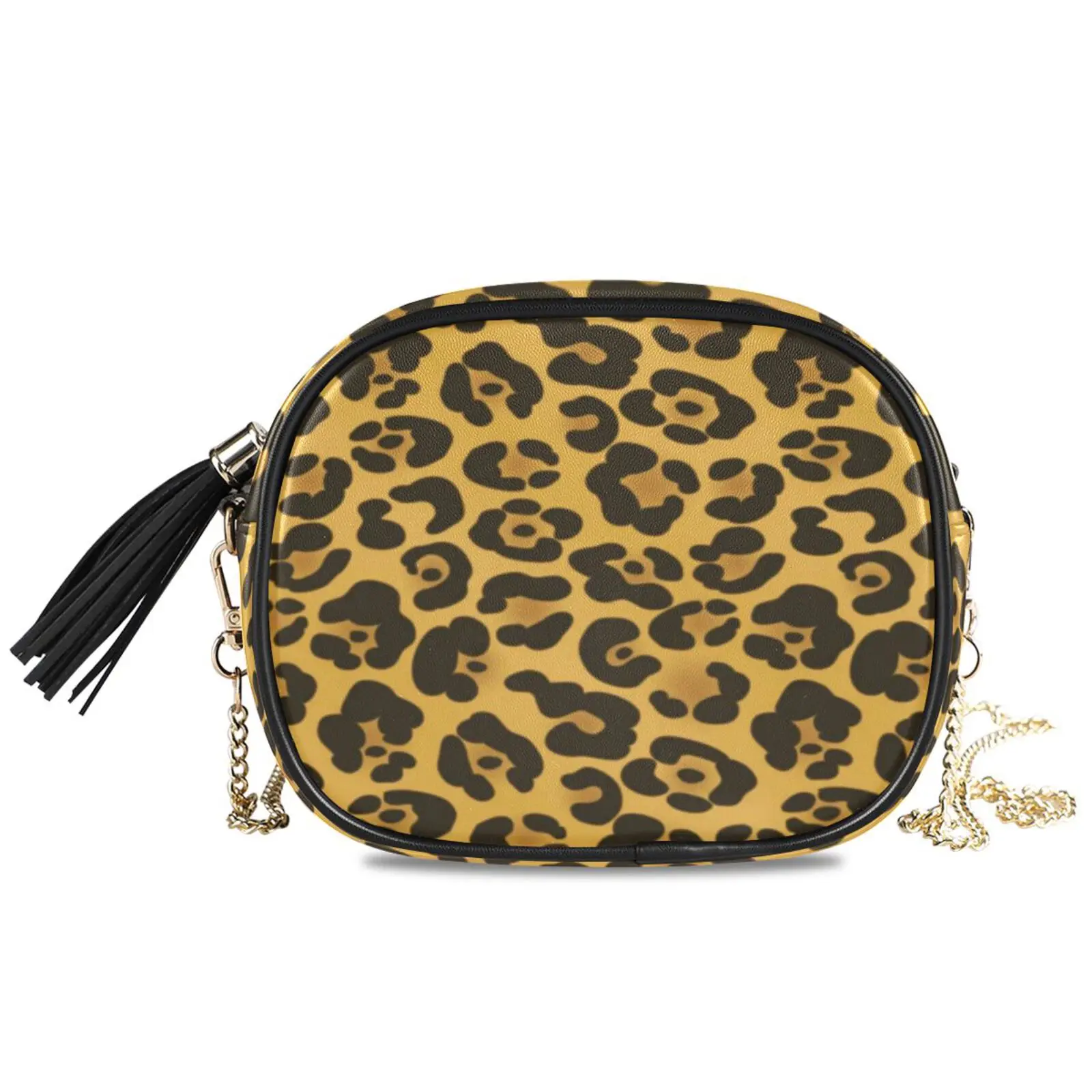Fashion Crossbody bag Women's Chain Shoulder Bag PU leather Leopard Print Handbag Females Mobile phone bag Shopping Bag New
