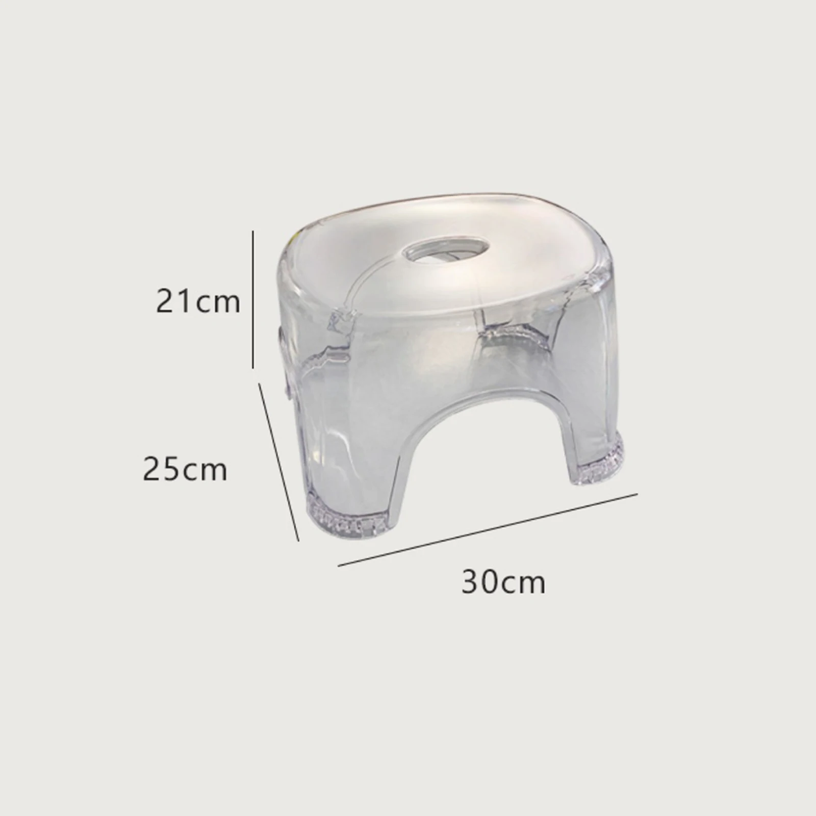 Acrylic Bathroom Shower Non-slip Stool Transparent Small Low Stool
