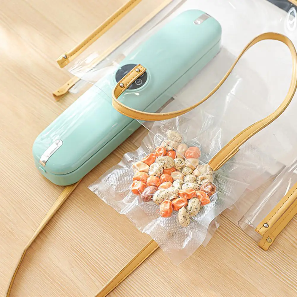 Food Saver Automatic Vacuum Sealing Machine Portable Bag Sealer For Kitchen Home Freezer Snack Meal Dry Wet Food Packing