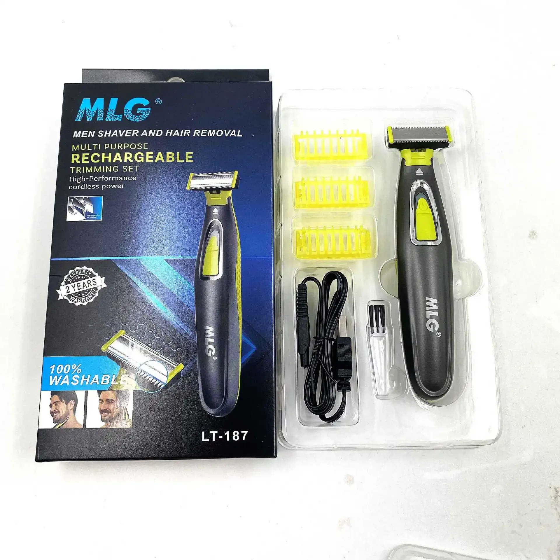 MLG Electric Shaver Washable Rechargeable Beard Razor Body Trimmer Men Shaving Machine Hair Face  Cleaning Hair Clippers for Men 6