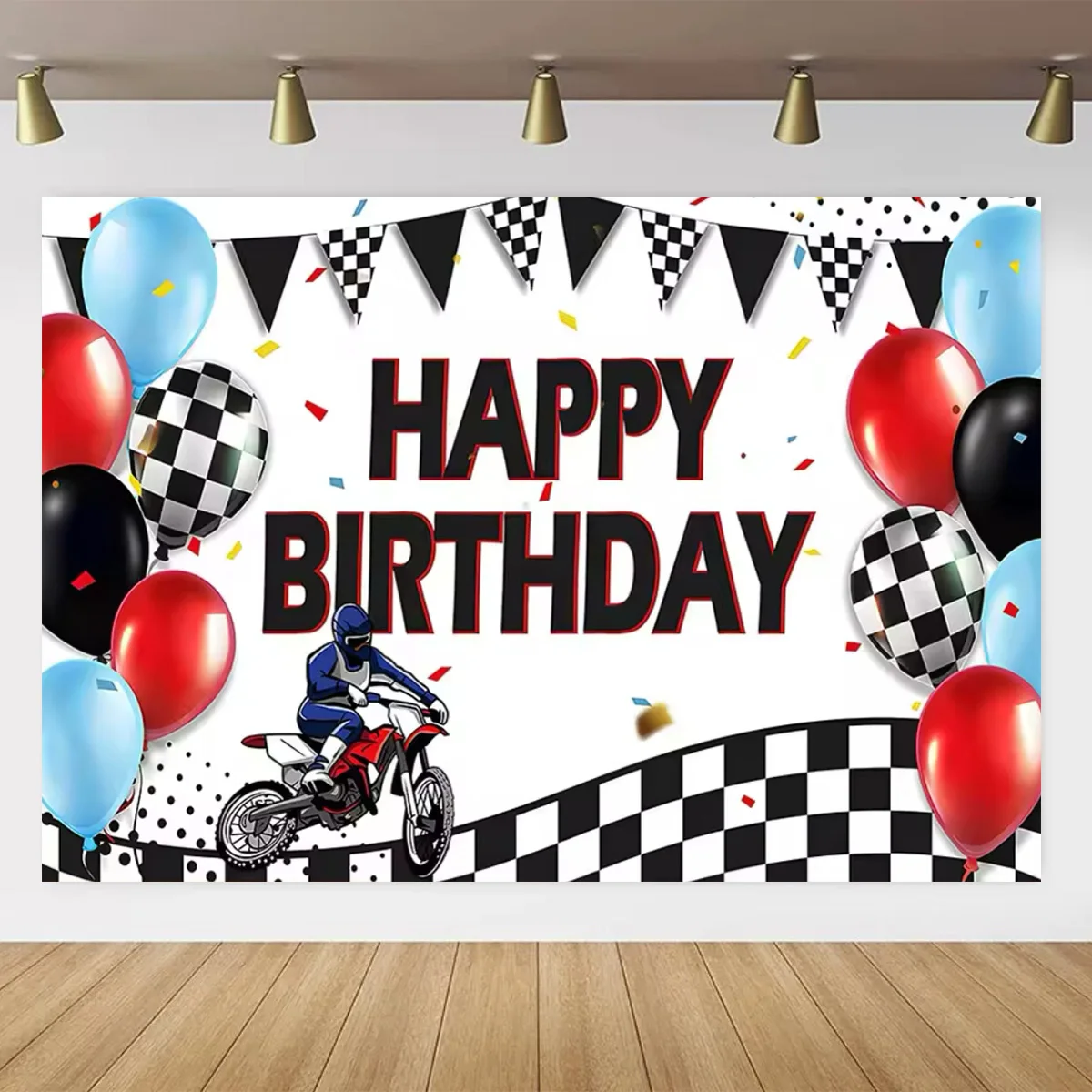 Motorrad Racing Geburtstag Party Hintergrund Poster Off-Road Motorrad Fahrer Kuchen Tisch Dekor Requisiten Geschenk Baby Party Liefert – Detail 6
