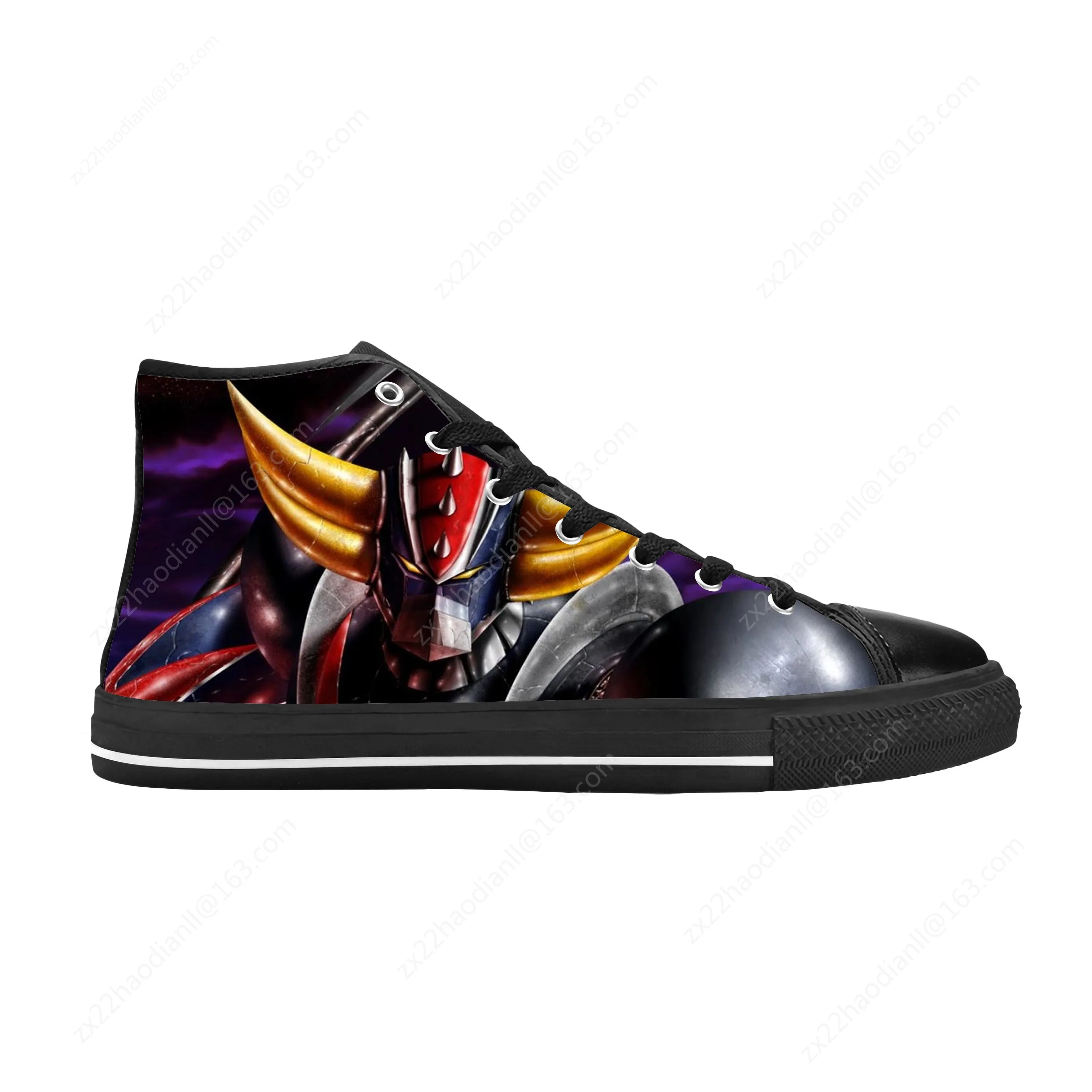 Anime Cartoon Manga UFO Robot Grendizer Goldrake Casual Cloth Shoes High Top Comfortable Breathable 3D Print Men Women Sneakers