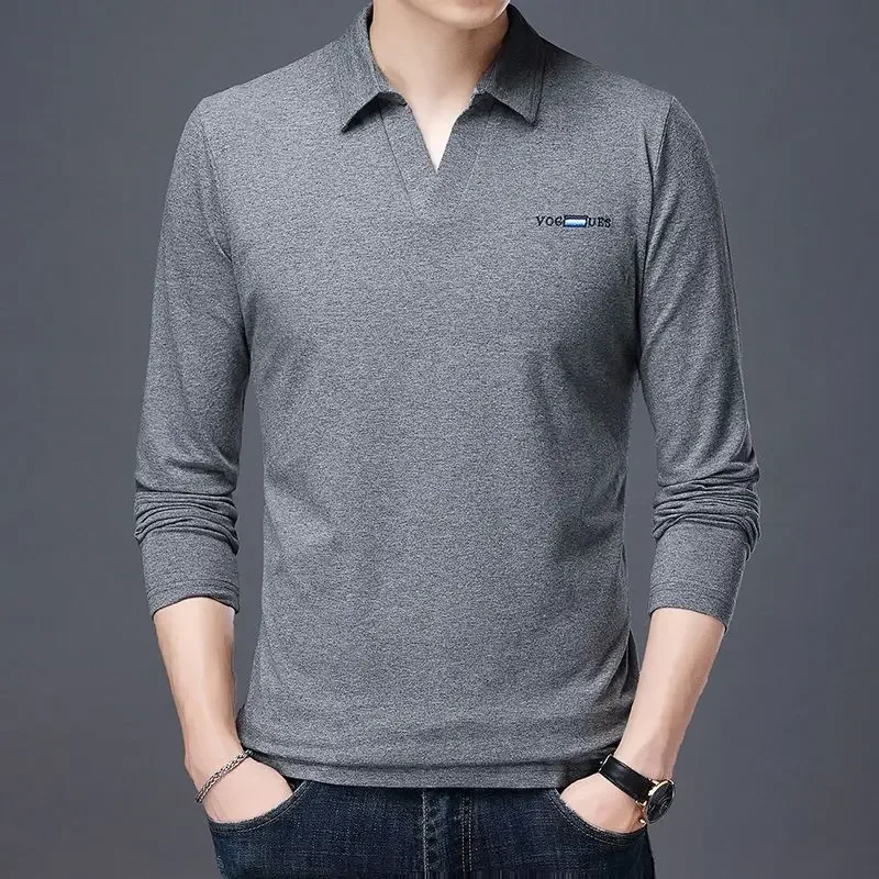 Camiseta ajustada para hombre, sudaderas tipo polo lisas, talla de invierno, ropa elástica para hombre, camiseta de poliéster de alta calidad a granel, camiseta Y2k