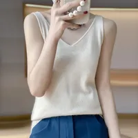 WinvyNee Autumn Women's Vest Wool Tops Y2k Solid V Neck Warm Soft Vest Girls Tank Inner Wear Streetwear Tops Winter C1003013A - Image 3