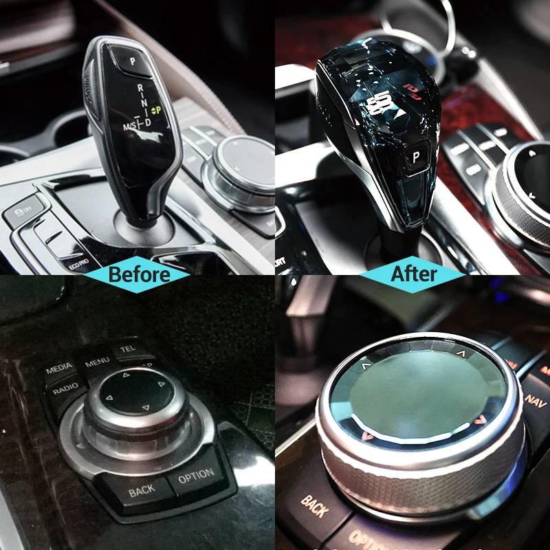 크리스탈 기어 노브 시프트 볼륨 버튼, Fuzik k9 글래스, BMW 3, 4, 5, 6, 7, Z4, X3, X4 시리즈용, G20, G28, G22, G23, G30, G38, 3 피스