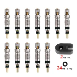 High - Quality Brass Presta Valve Core - Precision CNC Bike Tube Service Parts (Available in Sets of 2, 6, or 12) (Presta Core12PC 2V)