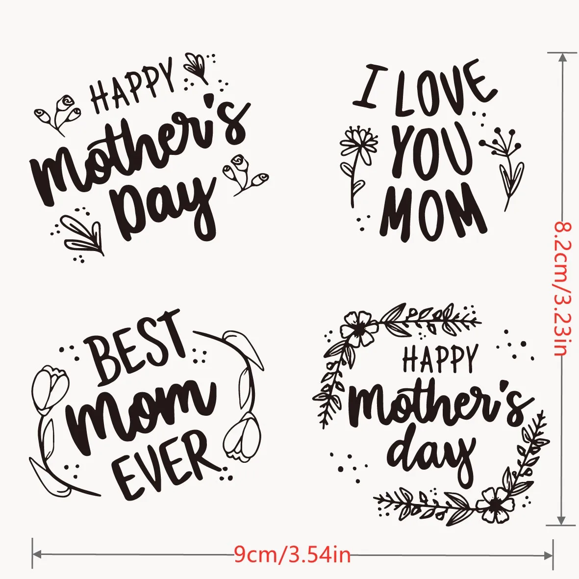 Transparent Clear stamp word Happy Mother's Day