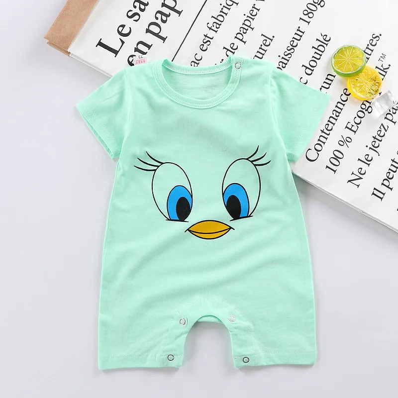 Cotton baby romper short-sleeved clothes summer baby universal boys girls Babies Toddler's Costume Kids Pyjamsa Newborn Infant coloured baby bodysuits