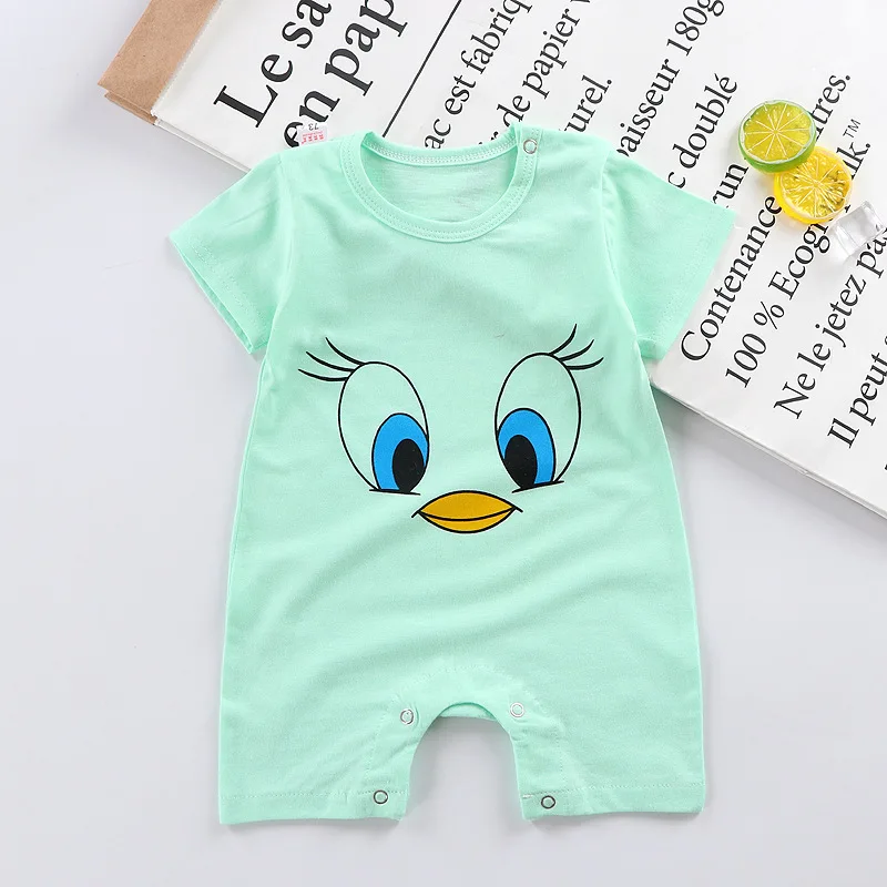 Cotton baby romper short-sleeved clothes summer baby universal boys girls Babies Toddler's Costume Kids Pyjamsa Newborn Infant coloured baby bodysuits Baby Rompers