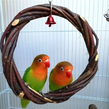 Natural Wood Ring Perch & Chew Toy 1