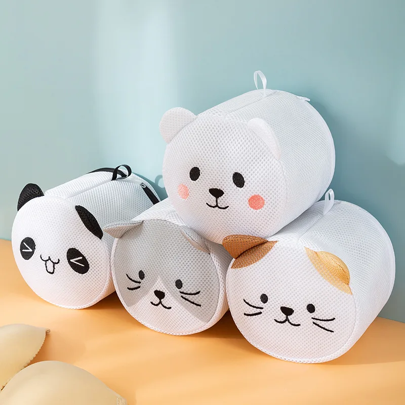 Machine-wash Special Home Use Polyester Anti-deformation Bra Mesh Bags Laundry Bag Clothes Washing Bag Underwear Washing Bag Bra Washing Bag Laundry Brassiere Bag Cleaning Underwear Sock Cartoon