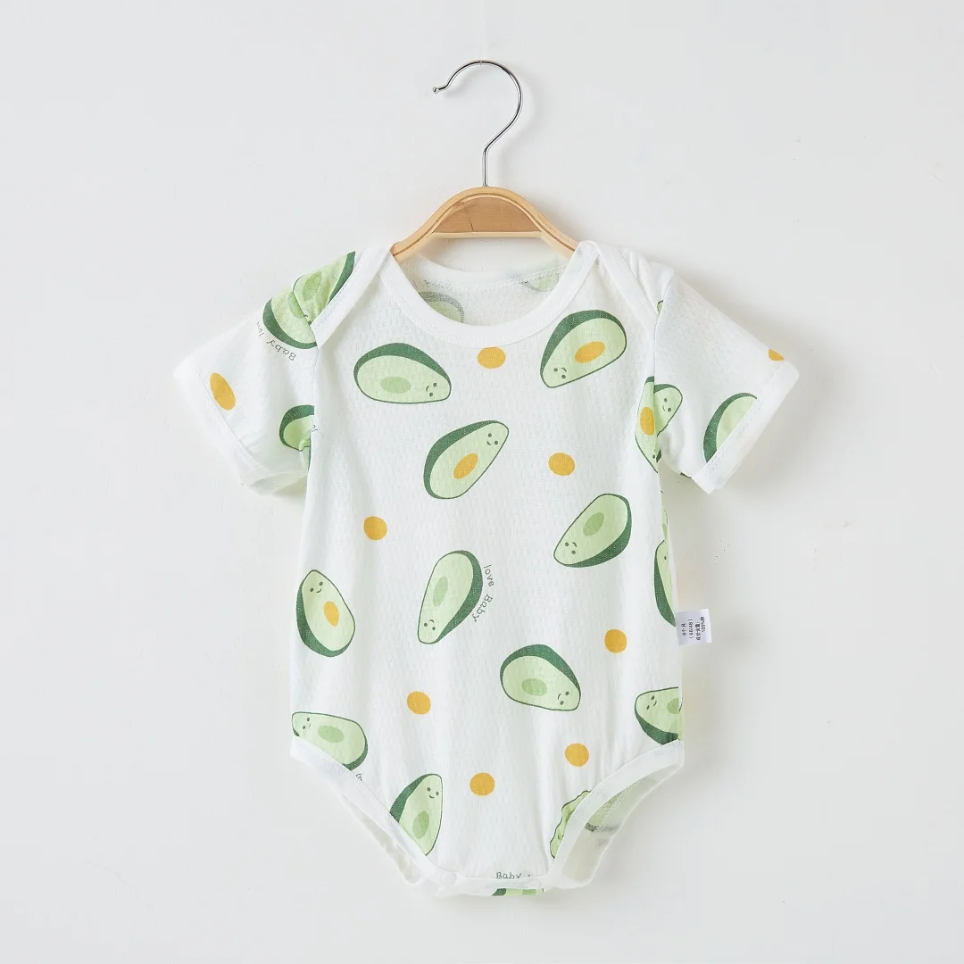 Baby clothes baby sleepsuit 3-24M infant baby girl bodysuit summer short sleeve cute fruit printed cotton knitted onesies comfort breathable romper