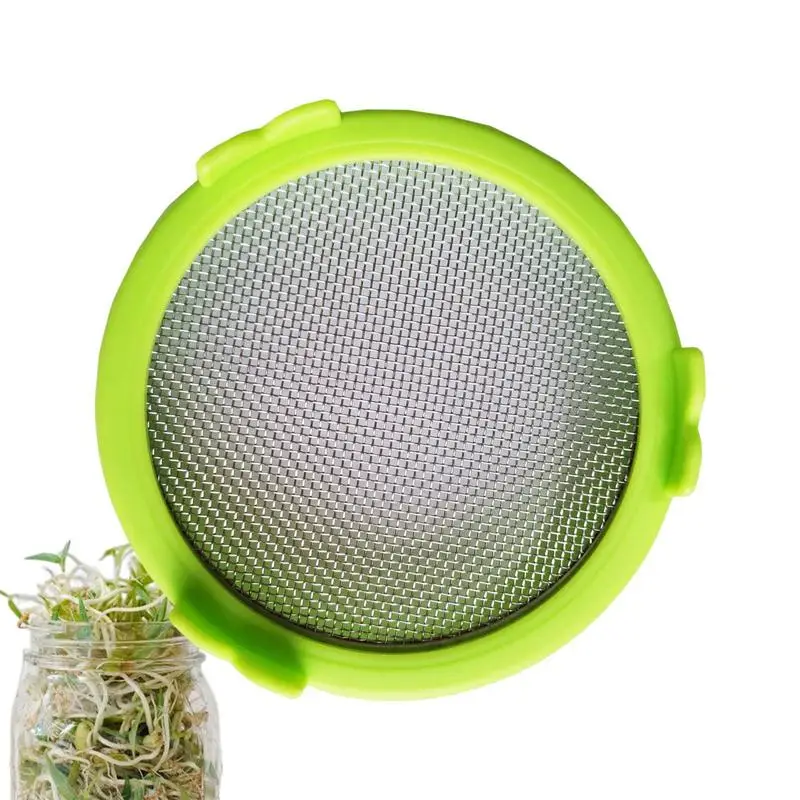 Sprouting Lid Stainless Steel Screen Mesh Cover Wide Mouth Mason Jar Germination Strainer Microgreens Growing Kit