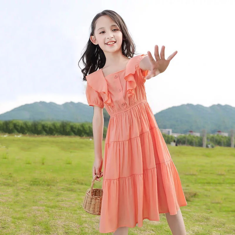 4-12 Years Girls Dress New Summer Fashion Korean Style Princess