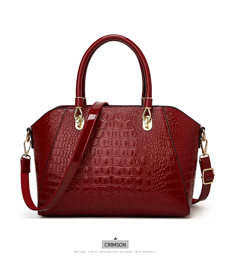 Luxury Crocodile Pattern Faux Leather Women’s Handbag