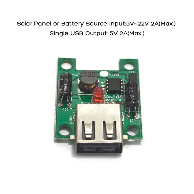 Solar Battery Charge Controller 2 Pack 5V USB Solar Controller Voltage Stabilizer for DIY Panel Charger Battery Charger