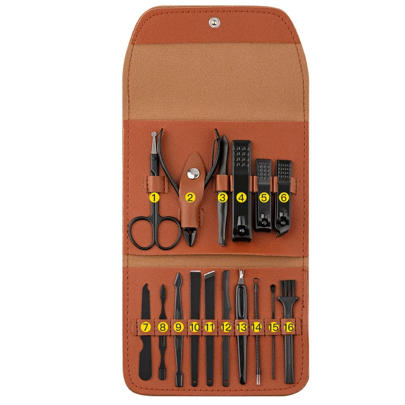 12/16pcs High Quality Nail File Nail Scissors Clipper Manicure Pedicure Kit Convenient To Use Manicure Set Sturdy for Travelling 6