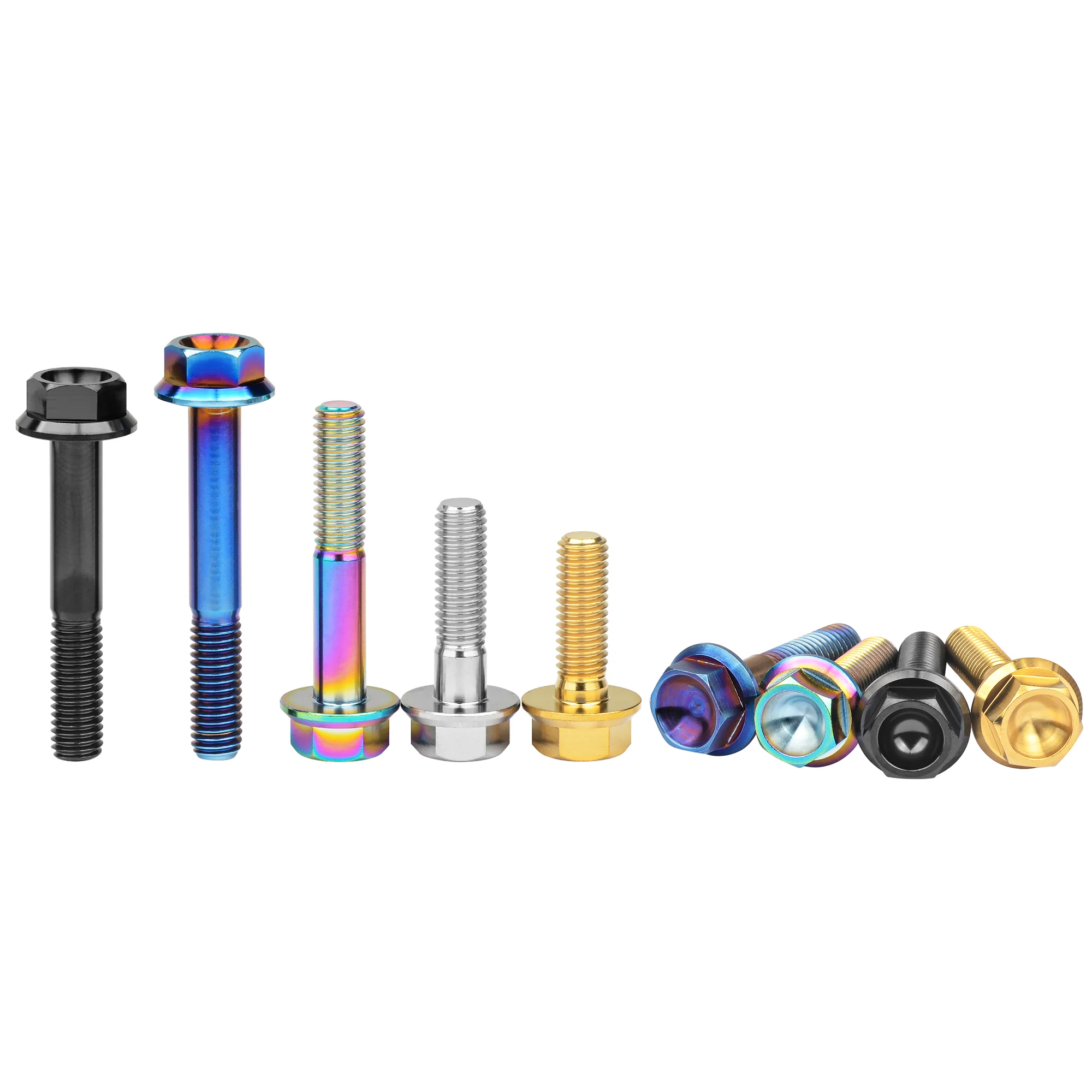 Xingxi Peças Titanium ti Parafusos M8x15 20 25 30 35 40 45 50 55 mm Din6921 Parafusos de Cabeça para Motocicleta Bicicleta Parte Fixadores