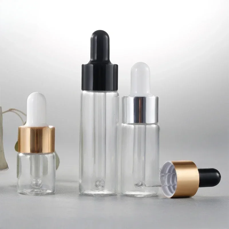 1pcs Mini Dropper Bottles Glass Empty Essential Oil Aromatherapy Bottles Rose Gold Cap Pipettes 5ml 10ml 15ml dropper bottle