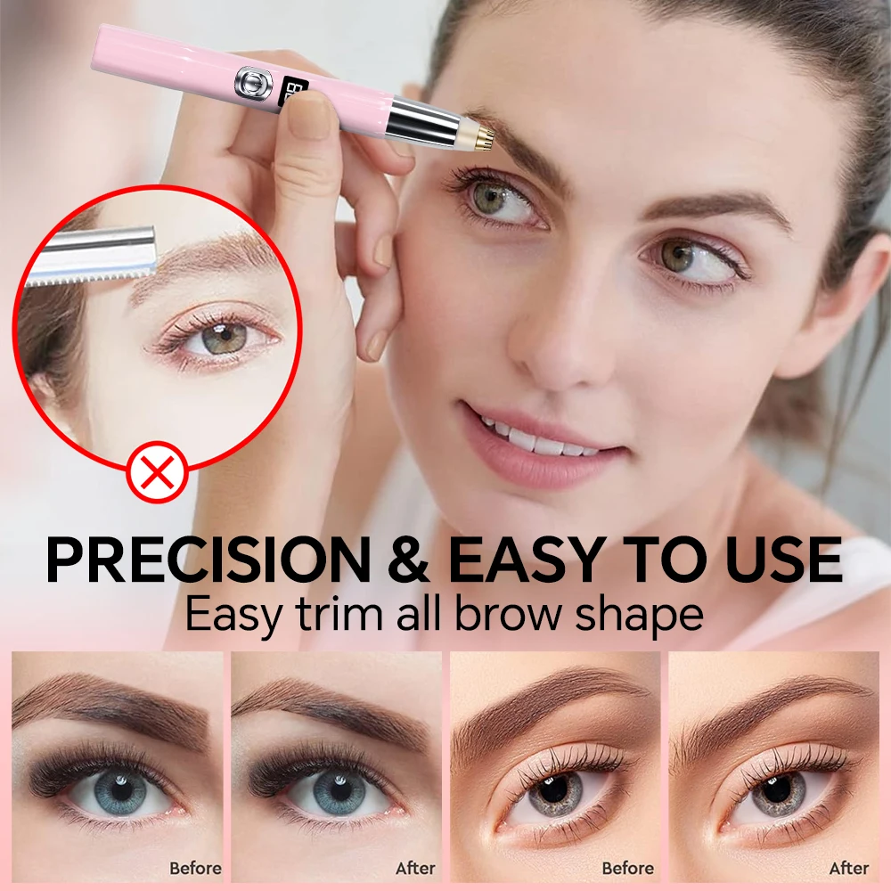 Electric Eyebrow Trimmer, USB Rechargeable Protable Eyebrow Hair Remover, Precision Electric Razor for Eye Brow & Face Epilator