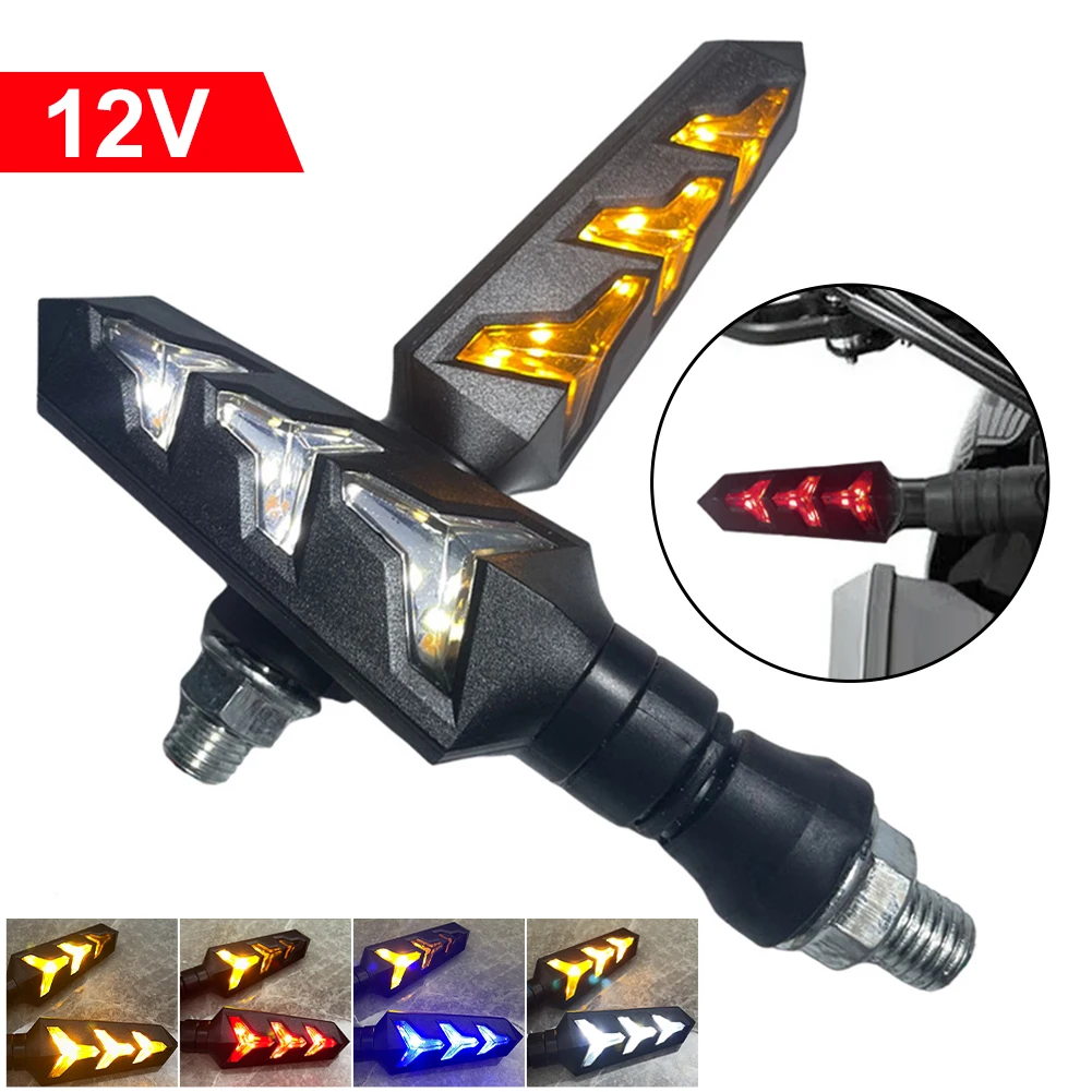 

2PCS Universal Motorcycle LED Turn Signal Lamp Sequential Flowing Flash Indicator Lights Amber Running Light Motor Accessories