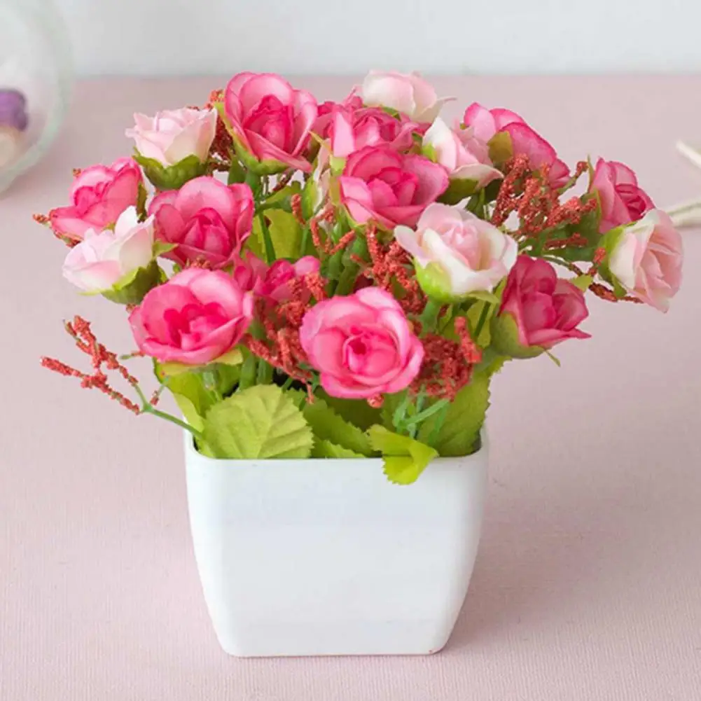 12-18cm Small Tree Fresh-keeping Artificial Bonsai No Watering Maintenance Free Fake Potted Plant Home Decor Table Decorations