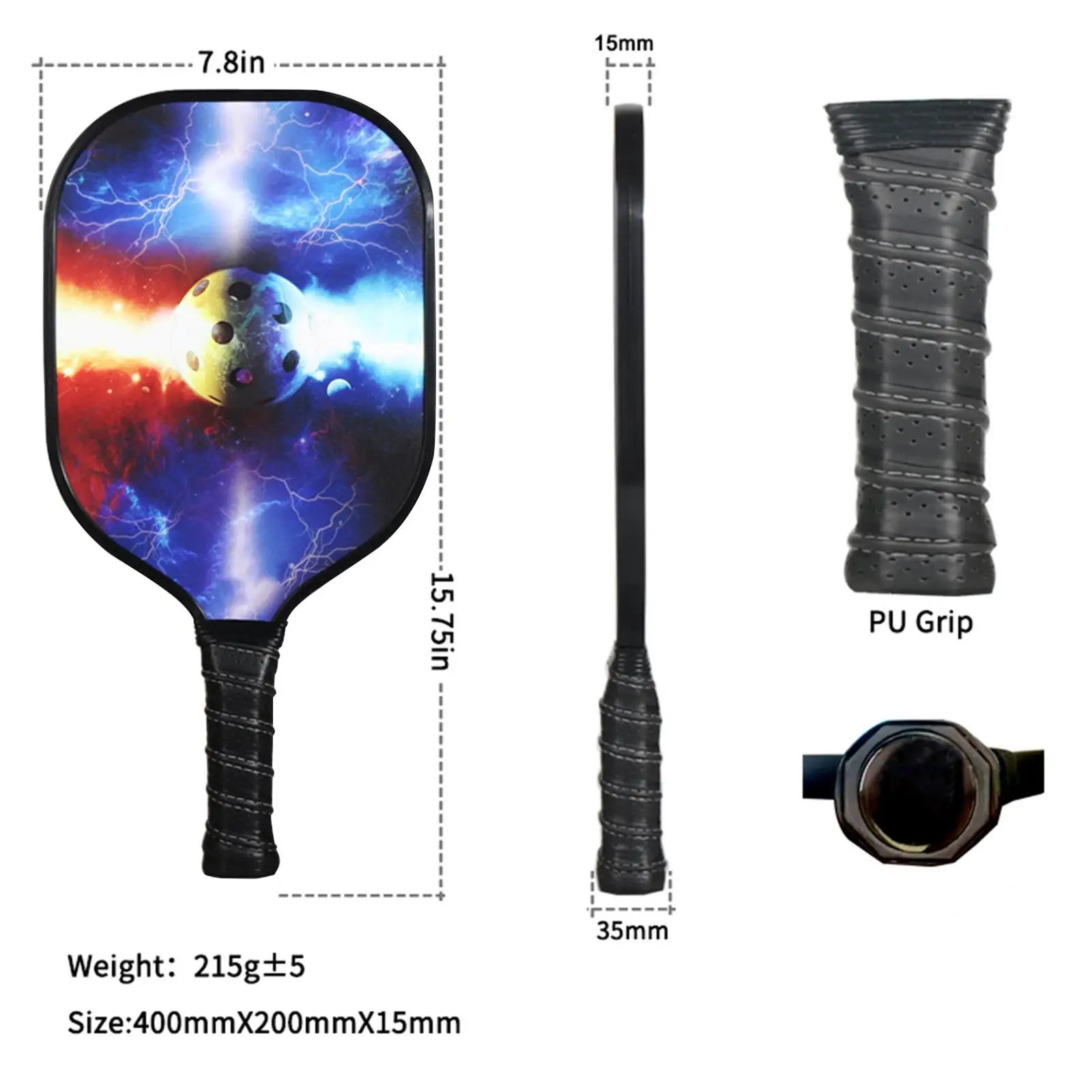 Premium Pickleball Paddles Set 2 Rackets 4 Pickleball Balls and Bag for Indoor and Outdoor Tournament
