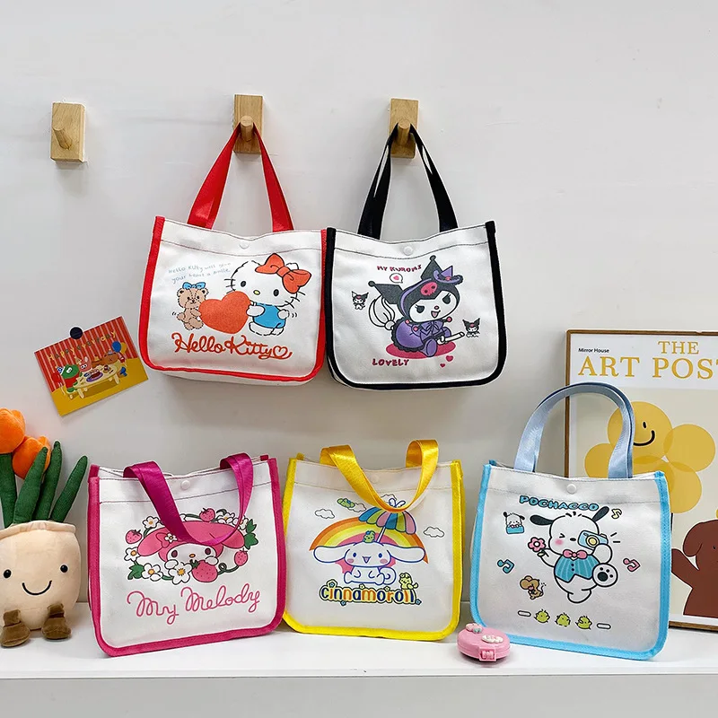 

Hello Kitty Kawaii Sanrio Handbag My Melody Anime Cinnamoroll Snacks Cartoon Portable Storage Bag Bento Bag Toys Girls Gifts