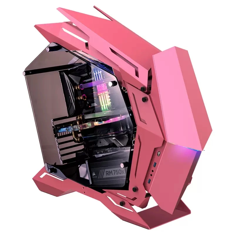 JONSBO MOD-3 특수 모양 케이스, 모든 알루미늄 강화 유리, E-스포츠 메카 테마 섀시 E-ATX 마더보드 360, 수냉식