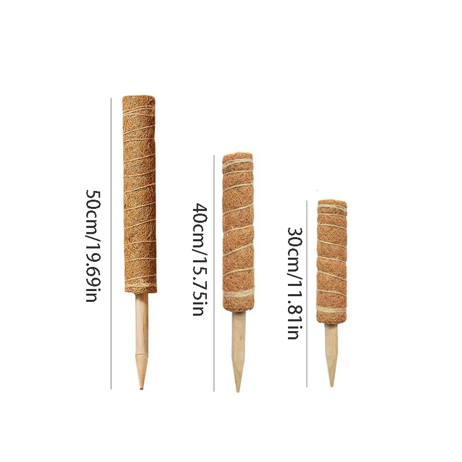 30/40/50cm Plant Climbing Rod Climbing VineCoconut Palm Rod Diy Reusable Stick PlantSupport Moss Palm Vines Stick Extension
