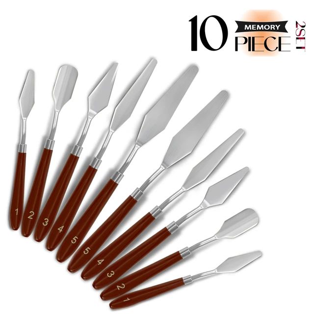 10Pcs Painting Knives Stainless Steel Spatula Artist Crafts