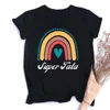 Super Tata Ranibow French Printed Shirts Funny Aunt Outfit T-shirt Women Short Sleeve Tee Tops Female Fashion Clothes T Shirt 6