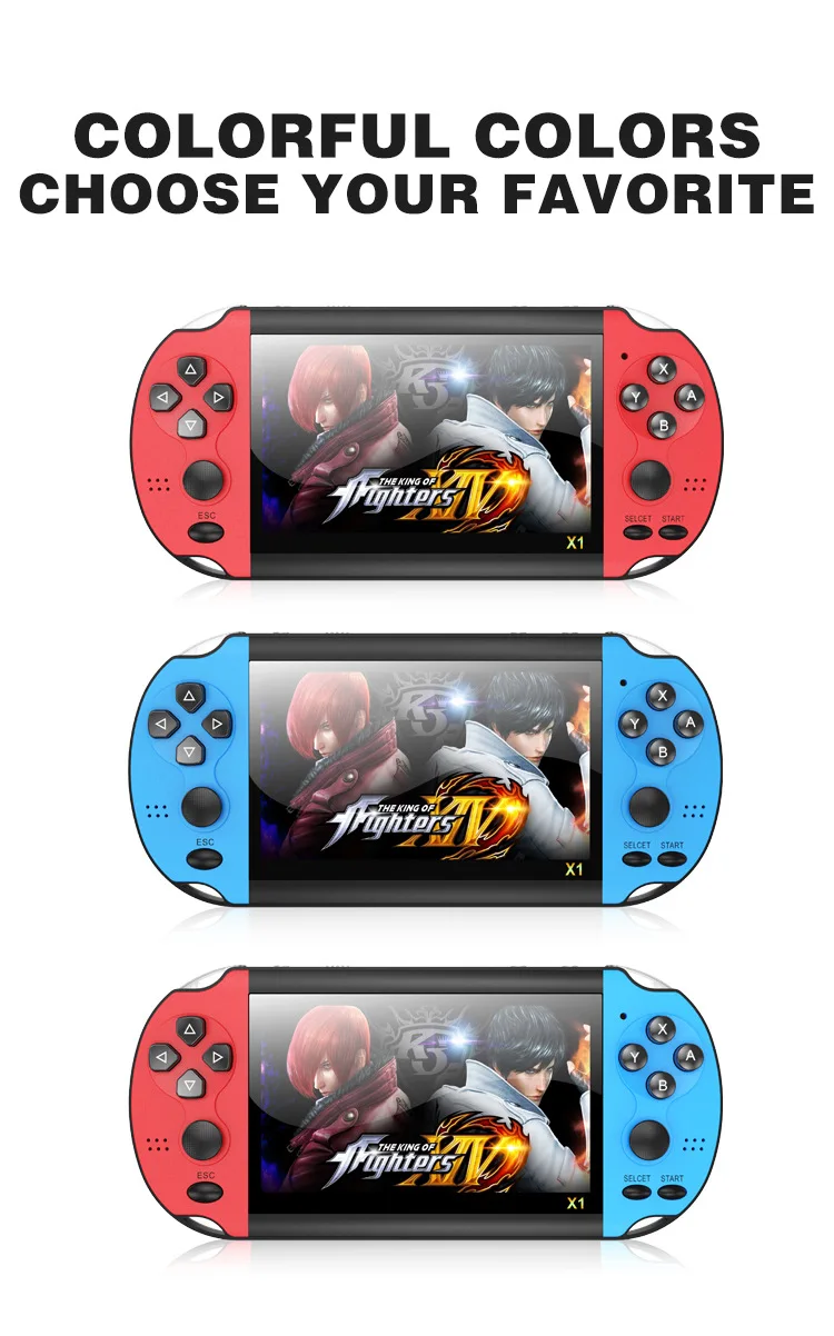 X1/X9/X12 Handheld Game Console Portable Handheld Nostalgic GBA/NES Video Game 5 Inch Large Screen Handheld