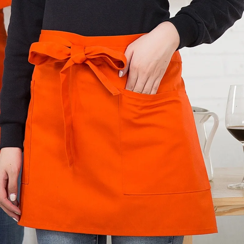 Chef Apron Kitchen Half-Length Apron Hotel Baking Restaurant Waiter Men's and Women's Work Clothes Multi-Color