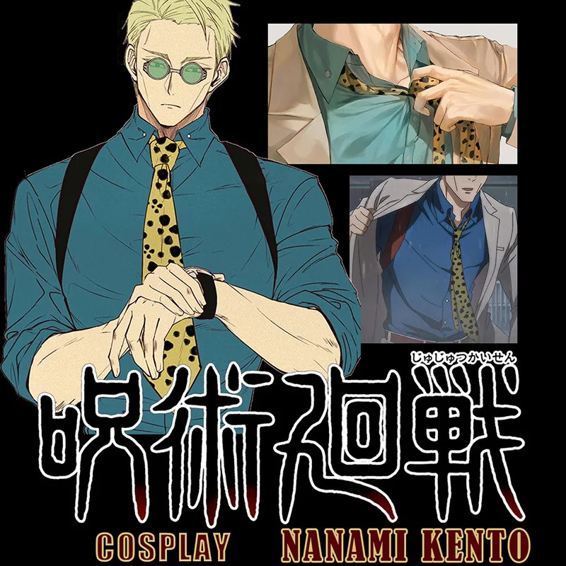 Juju-tsu Kai-sen Nanami Kento Neck Tie Japanese Anime Cosplay Costume Accessories Party Show Outfit Arrow-type Tie Holiday Gifts