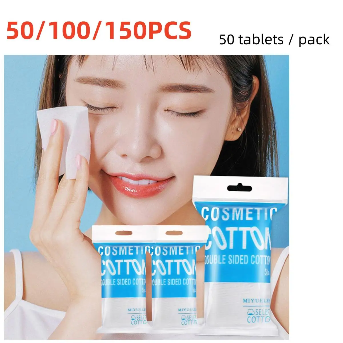 일회용 양면 메이크업 및 메이크업 제거 면 패드, 페이셜 백 세척 및 습식 적용..