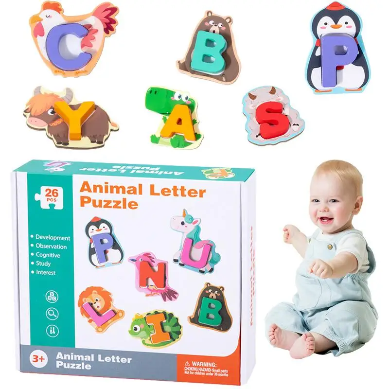 

Alphabet Spelling Animal Puzzles Educational Matching Toys For Fine Motor Skills Montessori Educational Toys Cartoon Sorting Set